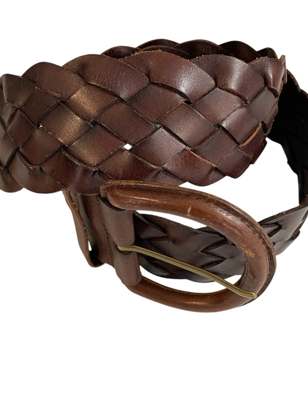 Women's Banana Republic Brown Leather Braided Belt Size XS - Picture 2 of 9